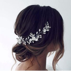 Unicra wedding crystal floral hair vine